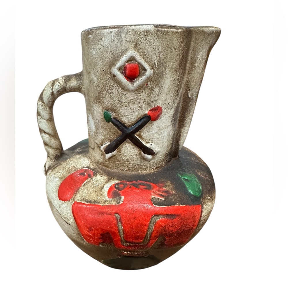 Pitcher with Red and Green Accents
